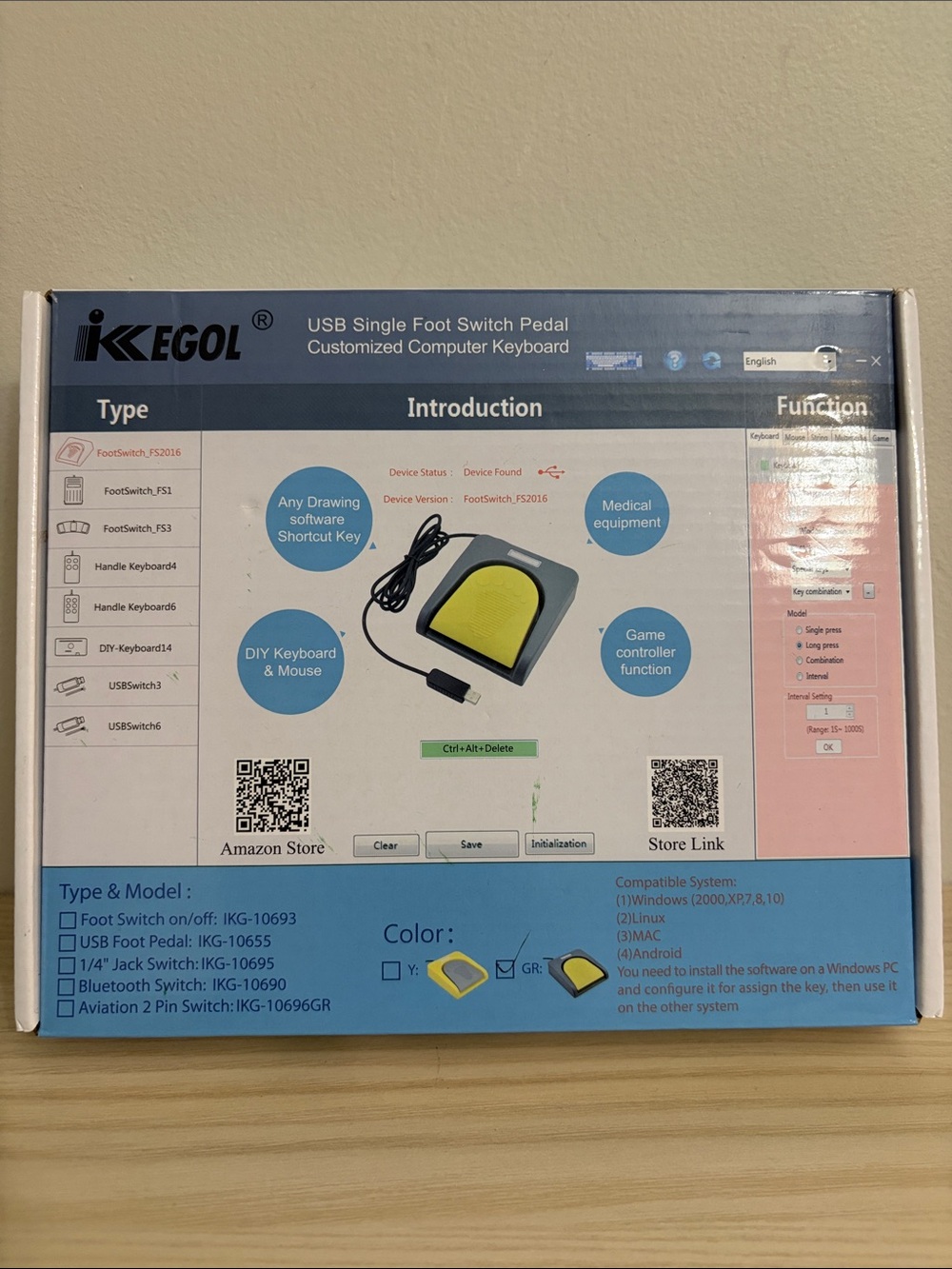 IKKEGOL New! USB Single Foot Switch Pedal